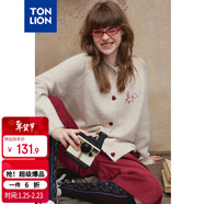 唐獅（TonLion）【關(guān)曉彤同款】2025秋冬女圓領(lǐng)凈色愛(ài)心鈕扣開(kāi)衫毛線(xiàn)衫針織衫外套