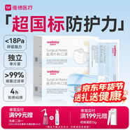 維德（WELLDAY）一次性成人醫用外科口罩三層防護防過(guò)敏透氣滅菌級獨立包裝100只