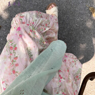 美安嘉淡粉色可愛(ài)森女春季女碎花傘裙身裙法式茶歇氣質(zhì)溫柔系清新中長(cháng)款 8195溫柔粉色fafa S