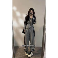 以舟暖秋名媛館巨好看冬裝整套減齡慵懶風(fēng)休閑運動(dòng)立領(lǐng)外套闊腿褲兩件 S(建議95斤以?xún)? 均碼 見(jiàn)詳情