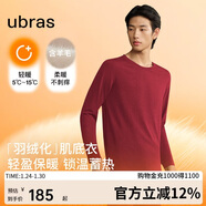 ubras羽絨化科技羊毛肌底衣保暖套裝鎖溫打底衫男秋衣秋褲絲絨紅色輕暖