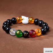 生肖屬雞吉祥佩戴物淘開(kāi)運閣五岳四神喜合吉貴宏手鏈2 黑曜石男款