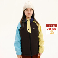 納桔膠囊納桔【3M新雪麗拼接款】?jì)和薹\動(dòng)復合搖粒絨撞色保暖外套 黑巧灰藍暖黃現貨 165 cm