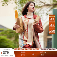 兩三事披肩斗篷外套女秋冬連帽長(cháng)款藍色毛衣開(kāi)衫外搭大衣梵高信使 磚紅色-y 均碼