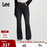 Lee426修身高腰微喇經(jīng)典五袋款黑色女牛仔褲顯瘦潮