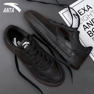 安踏（ANTA）板鞋男鞋冬季新款保暖低幫厚底小白鞋運動(dòng)鞋輕便防滑休閑潮流鞋子 黑色【低幫板鞋】 41