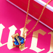 韓版簡(jiǎn)約時(shí)尚糖果色心形水晶鎖骨鏈百搭小眾愛(ài)心蝴蝶結鋯石項鏈女 藍色特價(jià)無(wú)包裝