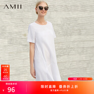 AMII女裝2025極簡(jiǎn)小清新寬松連衣裙夏季裝不規則蛋糕裙氣質(zhì)小 米白 XS 150/76A
