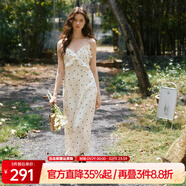 Olrain歐芮兒吊帶碎花連衣裙夏季女裝浪漫優(yōu)雅長(cháng)裙子度假沙灘裙 波點(diǎn) XL