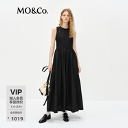MO&Co.連衣裙春無(wú)袖背心A字裙松緊腰金屬拉鏈MBE1DRST11 黑色 M 165