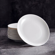 潔雅杰 陶瓷骨碟家用吐骨盤(pán)8英寸白瓷盤(pán)味碟酒店餐桌吐骨碟子套裝8只裝