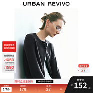 UR2025秋季新款女裝休閑撞色拼接領(lǐng)口紐扣針織開(kāi)衫UYY950080+ 深灰 XL