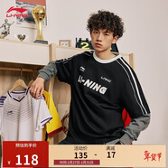 李寧短袖T恤寬松男女同款棉質(zhì)圓領(lǐng)足球元素運動(dòng)上衣AHSU657