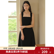 獨束大碼女裝法式氣質(zhì)吊帶連衣裙夏裝新款紅色方領(lǐng)中長(cháng)款優(yōu)雅裙子 靜謐黑 4XL (尺碼：6)