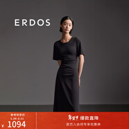 ERDOS 春夏純棉A字裙萬(wàn)能小黑裙一衣多穿修身顯瘦百搭女連衣裙 黑 M 160/84A