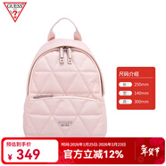 GUESS時(shí)尚百搭女士雙肩包通勤休閑書(shū)包粉色背包簡(jiǎn)約精致印花旅行包 粉色小背包