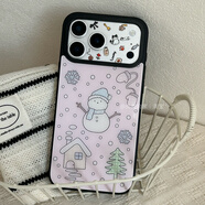 何健弓雪人房子適用iPhone17/16promax手機殼findx9新款s30promini保護套榮耀400nova14簡(jiǎn)約mate70pura70 硅膠黑框玻璃【雪人圣誕樹(shù)】 iPhone 11 Pro