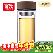 富光 男女士雙層玻璃杯 高硼硅玻璃304茶隔水杯子 帶茶隔泡茶杯500ml