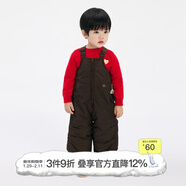 jnby by JNBY新款江南布衣嬰童寬松休閑背帶長(cháng)褲24冬男女童嬰兒YOBE10160 223/濃咖 80cm