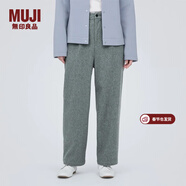 MUJI女式 彈力起毛 抽褶褲 休閑西褲長(cháng)褲子春秋款 BE1P0C3A 灰色 M (160/66A)