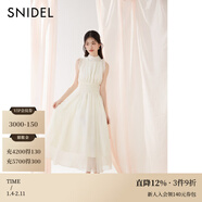 SNIDEL【明星同款】2025春夏蝴蝶結系帶荷葉邊無(wú)袖連衣裙SWFO252071 象牙白 M (1)