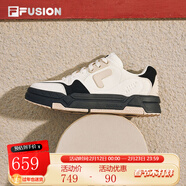 FILA FUSION斐樂(lè )潮牌BANK DX情侶場(chǎng)下滑板鞋時(shí)尚運動(dòng)鞋板鞋男女休閑鞋 古白色/黑-AB【女款】 38