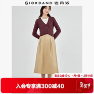 佐丹奴（Giordano）針織開(kāi)衫女小外套 純棉V領(lǐng)小衫女 外搭純色女外衣05350649