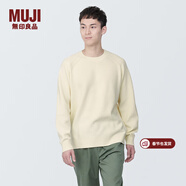 MUJI男式 可水洗棱紋編織圓領(lǐng)毛衣 針織衫 AA0QEA4S 米白色 M (170/92A)