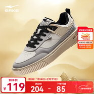 鴻星爾克板鞋男秋冬季新款滑板鞋經(jīng)典天和復古休閑鞋男輕便運動(dòng)鞋子男 微晶白/云霧灰 39