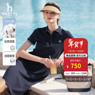 哈吉斯（HAZZYS）女裝 夏季女士【PHIZ系列】寬松下擺POLO連衣裙女 藏青色NV (160/84A 38) M