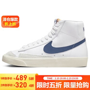 耐克NIKE運動(dòng)板鞋高幫女BLAZER MID '77運動(dòng)鞋CZ1055-125白藍37.5