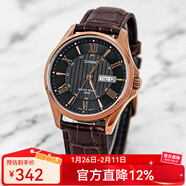 卡西歐（CASIO）手表男 商務(wù)休閑簡(jiǎn)約 指針 防水石英男表學(xué)生表考試表情人節禮物 MTP-1384L-1A