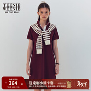 Teenie Weenie小熊春夏季通勤職場(chǎng)寬松POLO披肩連衣裙學(xué)院風(fēng)時(shí)尚女 酒紅色 M (165)