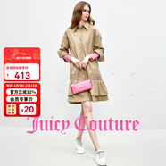 橘滋（Juicy Couture）【含綿羊毛】連衣裙女25年秋冬新款法式襯衫裙 卡其色-X M