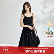茵曼（INMAN）中式國風(fēng)盤(pán)扣女裝吊帶背心連衣裙2025夏季新品文藝高級氣質(zhì)A字裙 午夜黑 優(yōu)先發(fā)貨 L