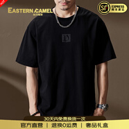 EASTERN CAMEL品牌奢侈男士高端t恤短袖2026年夏季純棉休閑上衣專(zhuān)柜男裝體恤 黑色【退換0運費】 M 適合110-130斤
