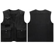 男士吉普盾馬甲背心工裝寬松戶(hù)外釣魚(yú)攝影師背心定制印logo工作服 735黑色 7XL 7XL