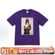 Supreme潮牌SUP圓領(lǐng)寬松短袖T恤男女情侶同款舒適套頭美式潮流上衣t恤 人物照片（紫色） M