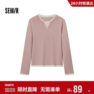 森馬（Semir）森馬毛衣女短款假兩件含羊毛針織衫24冬新款保暖內搭109724107015