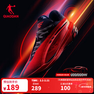 喬丹QIAODAN男鞋FE2.5新品籃球鞋減震耐磨巭TURBO回彈實(shí)戰革面籃球鞋 錦鯉紅/黑色 39
