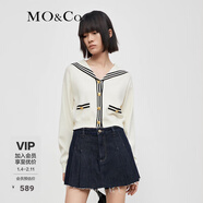 MO&Co.學(xué)院風(fēng)短款千金針織衫上衣女小香風(fēng)針織開(kāi)衫針織衫女摩安珂 米白色-第1批 S 160
