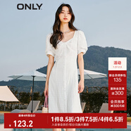 ONLY法式甜美中長(cháng)裙收腰顯瘦純欲風(fēng)連衣裙女|123207031 A43 奶油白色NEW CREAM XS (155) 76A