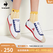 樂(lè )卡克法國公雞男女復古低幫運動(dòng)蒙貝利爾休閑鞋跑步鞋CMT-213366 白/藍/紅 40