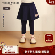 Teenie Weenie  Kids小熊童裝秋季款女寶寶休閑假兩件百搭打底裙褲 藏青色 100 cm