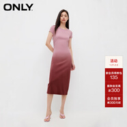 ONLY秋季休閑百搭顯瘦漸變刺繡中長(cháng)款連衣裙女|124161014 E15 桃花木色 XS (155) 76A