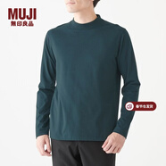 MUJI MUJI 男式 印度棉天竺編織 高領(lǐng)長(cháng)袖T恤 M9AB902 深海軍藍 L