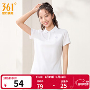 361°運動(dòng)翻領(lǐng)t恤男2026年春夏季新款休閑透氣短袖情侶POLO衫 【女款】本白 L