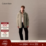 Calvin Klein高級成衣系列春秋男士戶(hù)外潮流休閑ck可收納帽中長(cháng)款運動(dòng)外套 PAV-大地棕 L