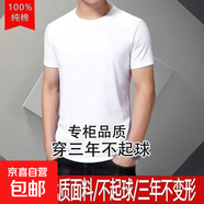 【兩件裝】100%純棉純白體恤 男士短袖t恤純色圓領(lǐng)大碼半袖打底衫 【專(zhuān)柜品質(zhì)100%純棉】【單件白】 3XL  建議【165斤-180斤】