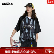 古由卡（GUUKA）美式潮牌t恤寬松夏季體恤短袖男士polo衫2025男裝半截袖輕薄透氣 黑色 S